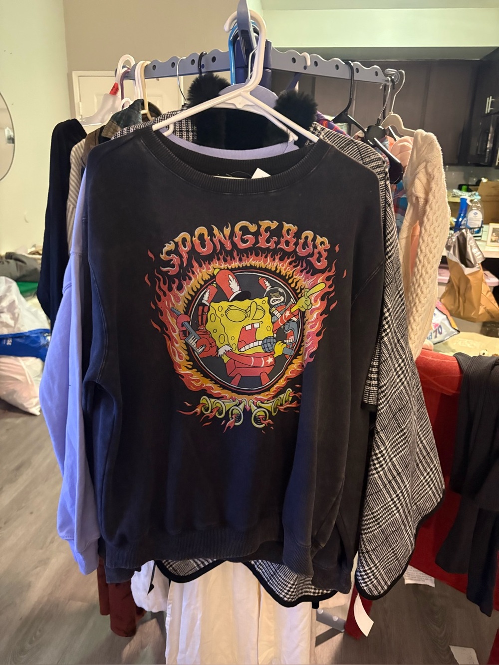 Gray Graphic Crewneck Sweatshirt